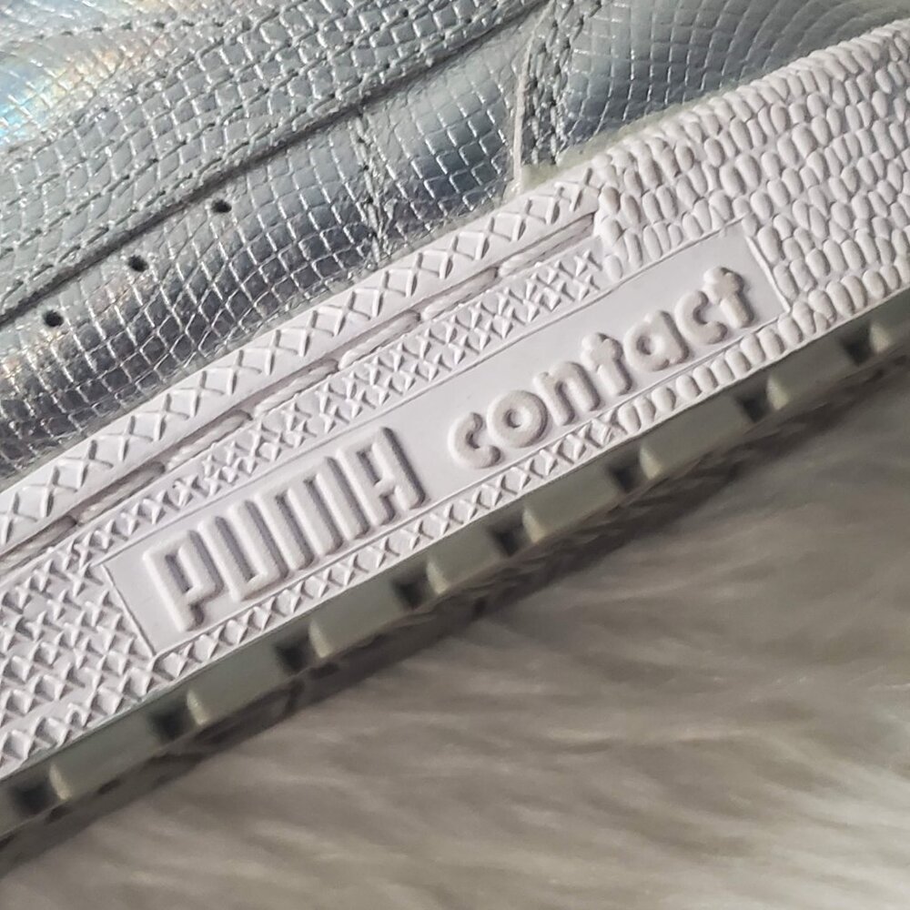 PUMA Sky II High Holographic Jr Youth Girls Shoes Silver Leather Sneaker - Picture 7 of 9